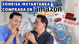 Probando la "Sonrisa Instantánea" comprada en Amazon ¡ Por $400 pesos! | Dentistas Reaccionan