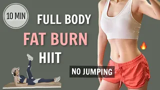 不用跳！十分钟全身燃脂HIIT训练 | 无器械膝盖友好 | 10 Min NO JUMPING Full Body HIIT Workout | FAT BURNING No Equipment