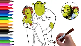 Shrek Coloring Pages | How To Color SHREK & FIONA | #shrek #coloringforkids #coloringpages #kids#art