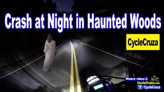 Motorcycle Crash at Night in Haunted Woods Testing Goggles | MotoVlog