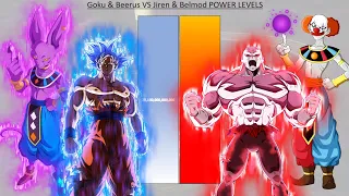 Goku & Beerus VS Jiren & Belmod POWER LEVELS - Dragon Ball Super