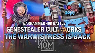 Genestealer Cult vs Orks and the Warmistress is back in this Warhammer 40k Battle Report