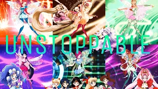 Sia- Unstoppable Winx Club,Sailor Moon,Precure,and Rapunzel (Magical Girl Transformation AMV)