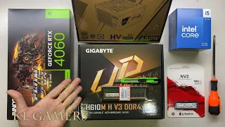 intel Core i5 14400 GIGABYTE H610M H V3 DDR4 INNO3D RTX4060 TECWARE 2024 Gaming PC Build