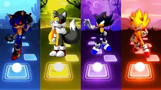Sonic Exe 🆚 Tails Exe Sonic 🆚 Super Sonic exe 🆚 Dark Sonic | Sonic Tiles Hop EDM Rush Gameplay
