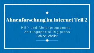 Ahnenforschung im Internet Teil 2