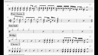 Red Collective - Marching On ( Drum Sheet Music )