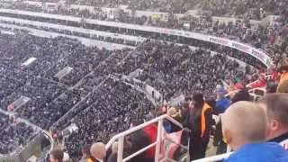 Newcastle pitch invader takes free kick. (1.10)