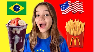 COMIDA DO BRASIL VS COMIDA DOS ESTADOS UNIDOS! Compilado