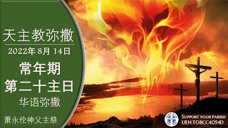 直播 常年期第二十主日   华语弥撒 萧永伦神父主祭  2022年 8月 13/14日