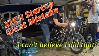 '72 XLCH Ironhead - First Start Goes Wrong!  Stupid Mistake!