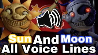 Sun & Moon All Voice lines! ||FNAF: Security Breach||