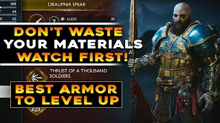 God of War Ragnarok BEST ARMOR TO LEVEL UP FOR END GAME!