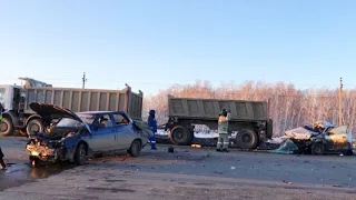 Смертельное тройное дтп в челябинской области 28.03.2021г- с участием ВАЗа, Skoda, и фуры Scania.