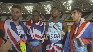 WCH 2017 London– Team Great Britain 4X100 Metres Gold