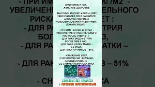 РАК И ОЖИРЕНИЕ.ЖЕНСКОЕ ЗДОРОВЬЕ.Подробнее в Телеграм,по ссылке в описании канала.