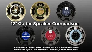 12" Guitar Speaker Comparison - V30, Greenback, Texas Heat, Governor, Legend 1258, EVM 12L