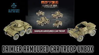 Flames of War - Daimler  Armoured Car Troop Unbox