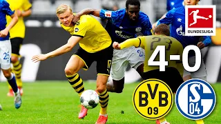 Borussia Dortmund vs. FC Schalke 04 I 4-0 I Haaland, Guerreiro & Hazard Goals in Revierderby Win