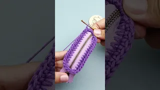 #shorts Easy Crochet Coin Purse with Zipper | Crochet Zipper Pouch | ViVi Berry DIY