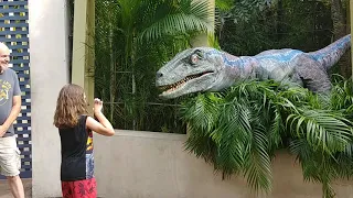 Little Girl Raptor Encounter Meeting Blue