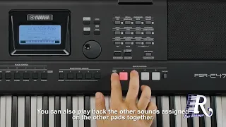 Tutorial video 05  Using QUICK SAMPLING pads Yamaha Portable Keyboard PSR E473 PSR EW425