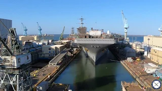 Carrier USS George Washington Leaves Dry Dock