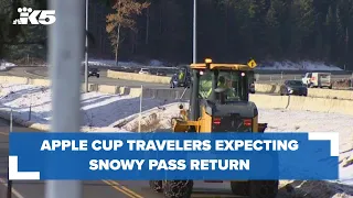 Apple Cup attendees expecting heavy snow on Snoqualmie Pass for return travel