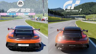 F1 22 Vs Gran Turismo 7 - Comparison Mercedes-AMG GT Black Series & Red Bull Ring [4K PS5]