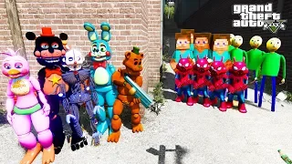 GTA 5 FNAF ANIMATRONICS - HOW Freddy FASBER SAVED CHIKU FROM MINECRAFT PIGGY SPIDERMEN