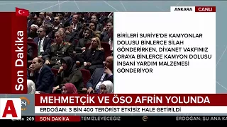 Cumhurbaşkanı Erdoğan: Sivilleri gözetmeseydik Afrin çoktan düşmüştü