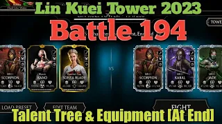 Mk Mobile Lin Kuei Tower Battle 194 | Talent Tree & Equipment [At End]