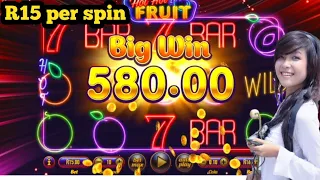 Hot hot fruit biggest win R15 per spin hollywoodbets Spina zonke games