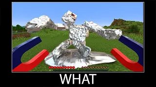 Minecraft wait what meme part 154 realistic minecraft iron golem vs magnet