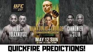 UFC 237 PREDICTIONS - NAMAJUNAS VS ANDRADE - SILVA VS CANNONIER - RIO DE JANEIRO