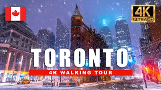 Heavy Snowfall in Toronto - Bloor Yorkville UofT - Winter Storm Walking tour [ 4K HDR 60fps ]