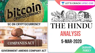 5-Mar-2020 | The Hindu Newspaper Analysis | Current Affairs for UPSC 2020/2021 | Saurabh Pandey