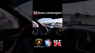 Lamborghini Aventador VS Nissan GTR in drag race, Lamborghini VS Nissan GT R #lamborghini #nissan