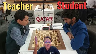 Teacher vs Student | Sandipan Chanda vs D.Gukesh | Qatar Masters 2023 | Commentary by Sagar