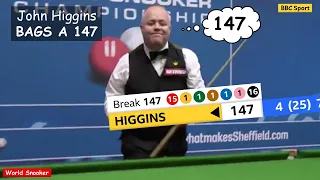 John Higgins gets a 147 in the Snooker World Championship 2020 (Full)