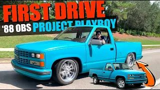 FIRST DRIVE in our slammed restored OBS Chevy Truck Restoration
