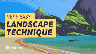 Landscape Digital Painting for Beginners | Paintable Digital Art Tutorial