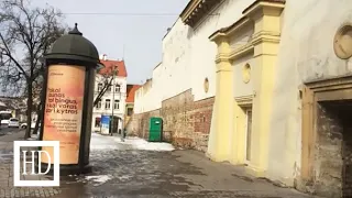 Atmospheric walk through the old streets of Vilnius (Lithuania), HD