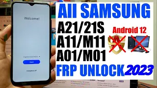 Samsung A21, A21s, A11, M11, A01, M01, FRP Bypass Android 12 Without Pc | google Account Bypass 2022