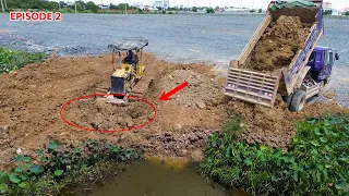 EP 2| Fantastic Activity Bulldozer D31P and D20P Showing Skill Pushing Stone and Soil Clearing Lake