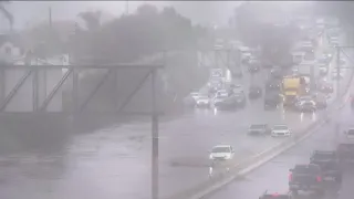 Flooding stops traffic on I-15 North off of I-5 near 32nd St.