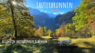 Lauterbrunnen Wengen in autumn - most beautiful seasons in Switzerland
