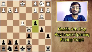 Noah's Ark Trap Chess | Ruy lopez opening trap | #chess #chesstraps #lichess