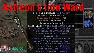 D2R Unique Items - Astreon's Iron Ward (Caduceus)