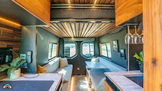 DIY Camper Van: Unique Shower & Elevator Bed